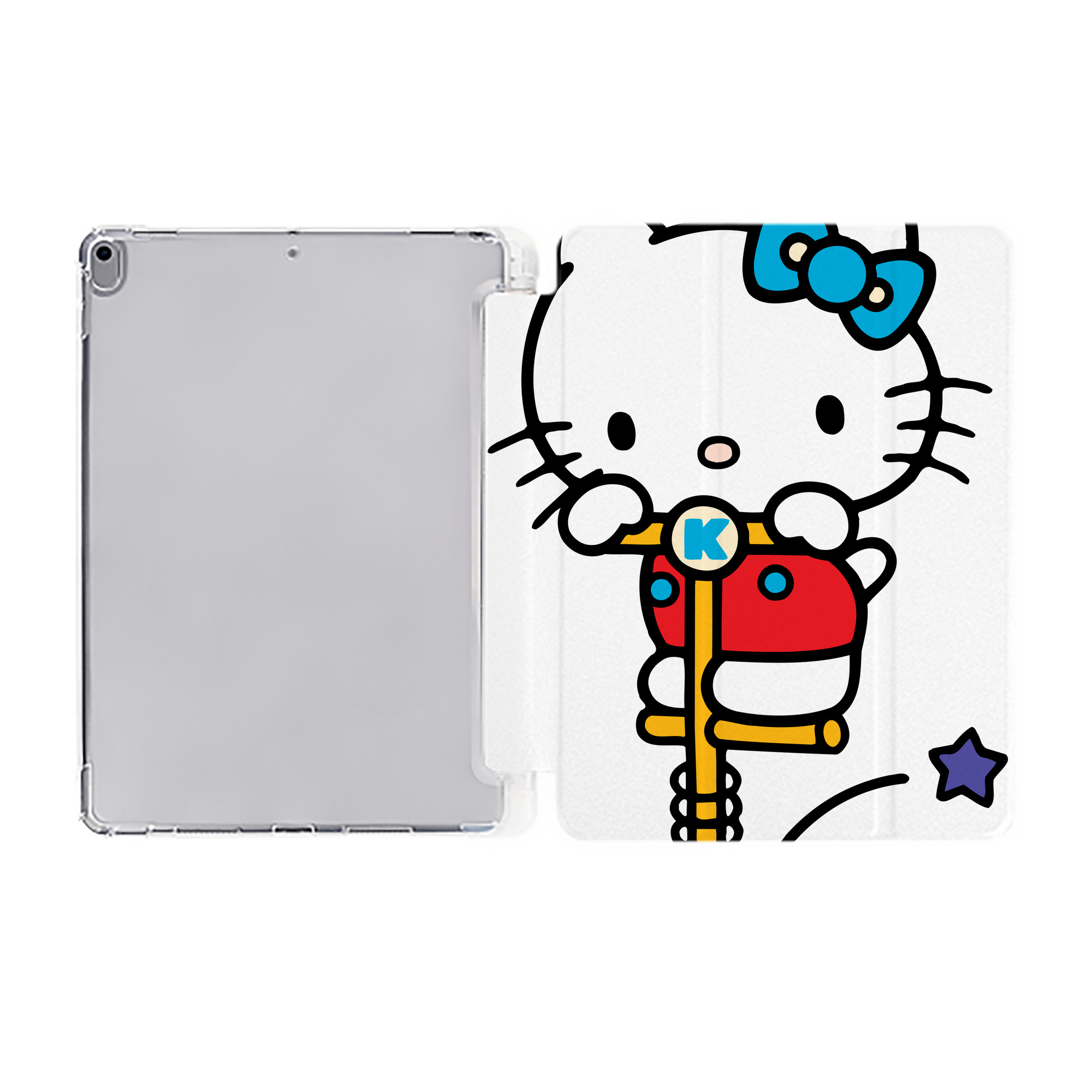 （画像用） Hello Kitty ハローキティ IPad ケース ペン収納付き 三つ折りスタンド PUレザー×シリコン 対応機種9.5/10.5/10.9インチ